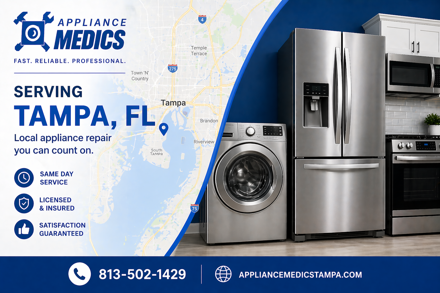 Appliance Medics Of Tampa - same day appliance repair serving Tampa FL